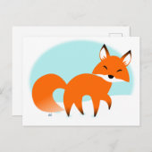 Red Fox Holiday Briefkaart (Voorkant / Achterkant)