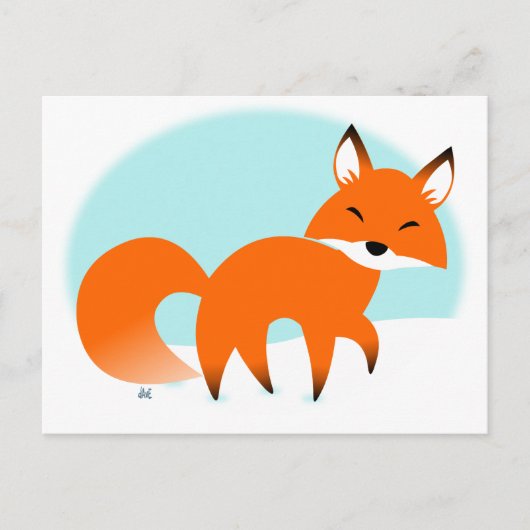 Red Fox Holiday Briefkaart (Voorkant)