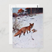 Red Fox Hunting Art Briefkaart (Voorkant / Achterkant)
