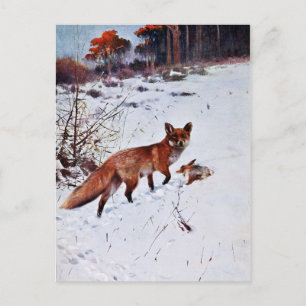 Red Fox Hunting Art Briefkaart