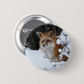 Red Fox in de sneeuw Ronde Button 5,7 Cm (Voorkant /achterkant)
