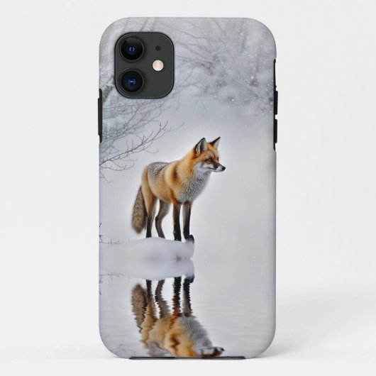 Red Fox in de sneeuw Schattige en mooi Case-Mate iPhone Case (Achterkant)