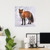 Red Fox in de winter Poster (Thuiskantoor)