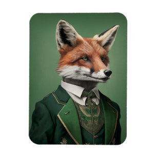 Red Fox in een Green St. Patrick's Day Suit Magneet