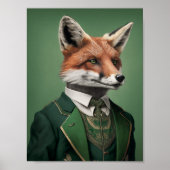 Red Fox in een Green St. Patrick's Day Suit Poster (Voorkant)