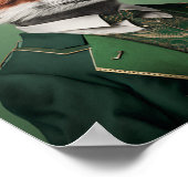 Red Fox in een Green St. Patrick's Day Suit Poster (Hoek)