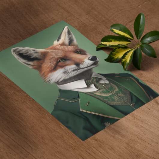 Red Fox in een Green St. Patrick's Day Suit Poster