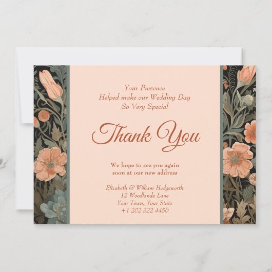 Red Fox in een Victoriaans Engelse tuin Bedankkaart (Achterkant)