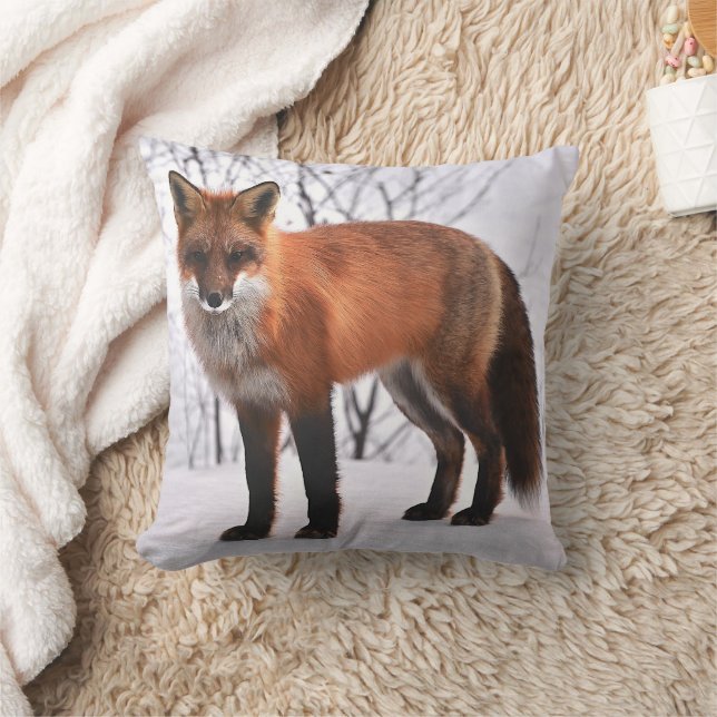 Red Fox in sneeuw Kussen (Deken)