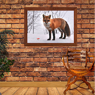 Red Fox in sneeuw Perfect Poster