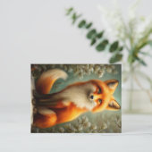 Red fox in winter forest briefkaart (Staand voorkant)