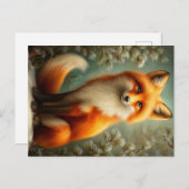 Red fox in winter forest briefkaart (Voorkant / Achterkant)