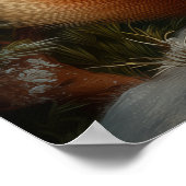 Red fox in winter forest poster (Hoek)