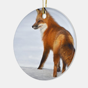 Red Fox in Winter Snow Keramisch Ornament
