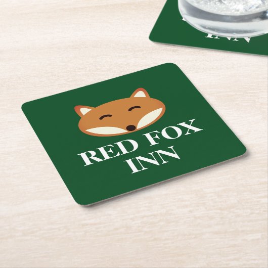 Red Fox Inn pub aangepaste bar onderzetters (Schuin)