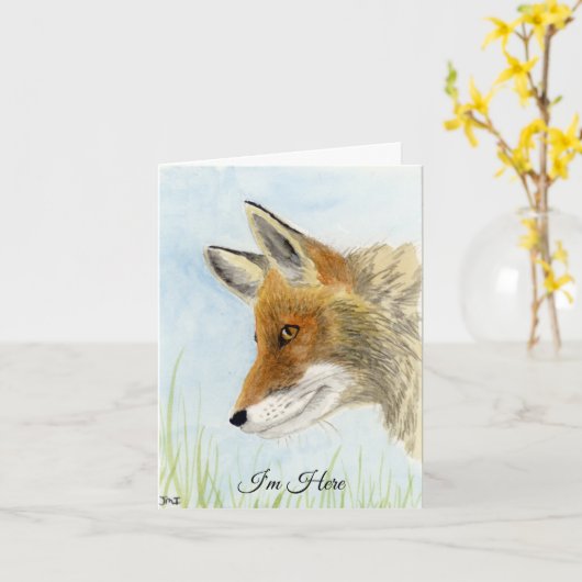 Red Fox Kaart (Gele Bloem)