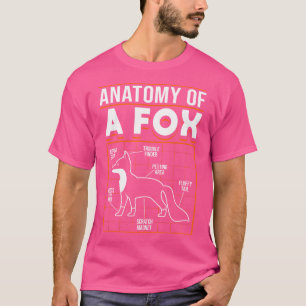 Red Fox Kawaii Anatomie van een vos T-shirt