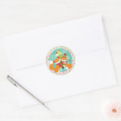 Red Fox Kerstvakantie Ronde Sticker (Envelop)