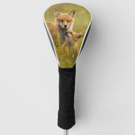 Red Fox Kit die naar Momma kijkt Golfheadcover