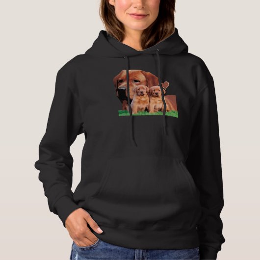 Red Fox Labrador Retriever Dog Schattige Puppy Hoodie (Voorkant)
