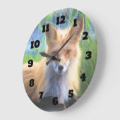 Red Fox Laying in het Grass Wildlife Afbeelding Grote Klok (Hoek)