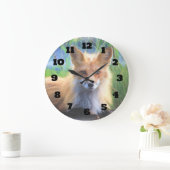 Red Fox Laying in het Grass Wildlife Afbeelding Grote Klok (Huis)