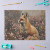 Red Fox met roze wilde bloemen Decoupage Tissuepapier (Craft)
