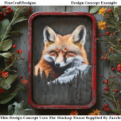 Red Fox & Mountain Landschap CE3 Decoupage Tissuepapier