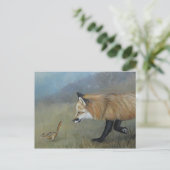 Red Fox ontmoet Art Briefkaart (Staand voorkant)