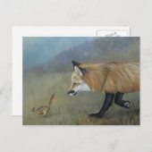 Red Fox ontmoet Art Briefkaart (Voorkant / Achterkant)