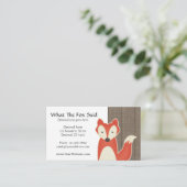 Red Fox op Rustic Wood Kinderen Boutique Modern Visitekaartje (Staand voorkant)