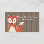 Red Fox op Rustic Wood Kinderen Boutique Modern Visitekaartje (Achterkant)
