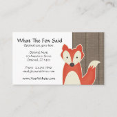 Red Fox op Rustic Wood Kinderen Boutique Modern Visitekaartje (Voorkant)