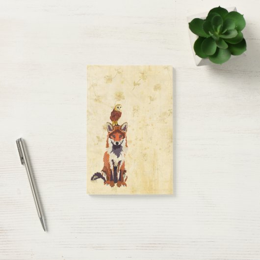 Red Fox & Owl Post it Note (Kantoor)