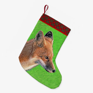 Red Fox Painting - Originele Wildlife Art Kleine Kerstsok