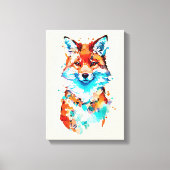 Red Fox Portrait Canvas Afdruk (Voorkant)