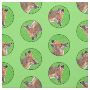 Red Fox Portrait Schilderij Originele wildlife kun Stof