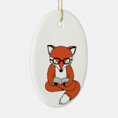 Red fox reading book keramisch ornament (Rechts)