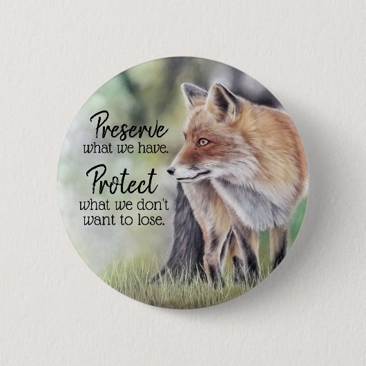 Red Fox-reservaat en -beschermingsbericht Ronde Button 5,7 Cm (Voorkant)