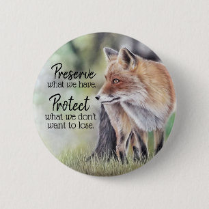 Red Fox-reservaat en -beschermingsbericht Ronde Button 5,7 Cm