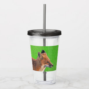 Red Fox schilderen - Oorspronkelijke Wildlife Art Acryl Drinkbeker