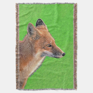 Red Fox schilderen - Oorspronkelijke Wildlife Art Deken
