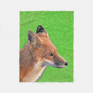 Red Fox schilderen - Oorspronkelijke Wildlife Art Fleece Deken