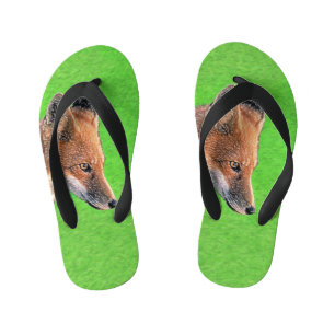 Red Fox schilderen - Oorspronkelijke Wildlife Art Kinder Teenslippers