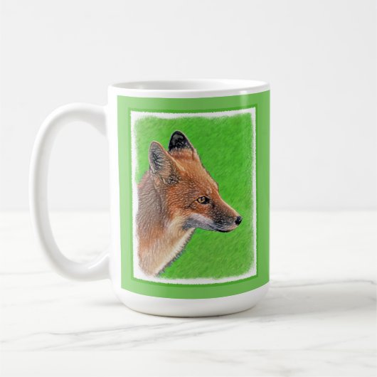 Red Fox schilderen - Oorspronkelijke Wildlife Art Koffiemok (Links)