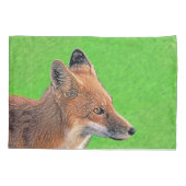 Red Fox schilderen - Oorspronkelijke Wildlife Art Kussensloop (Achterkant)