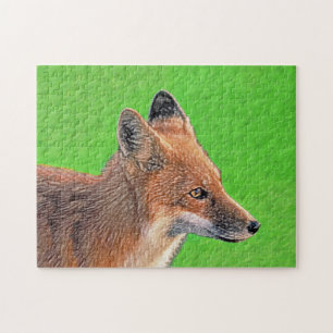 Red Fox schilderen - Oorspronkelijke Wildlife Art Legpuzzel