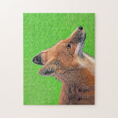 Red Fox schilderen - Oorspronkelijke Wildlife Art Legpuzzel (Verticaal)