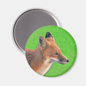 Red Fox schilderen - Oorspronkelijke Wildlife Art Magneet (Voorkant / Achterkant)