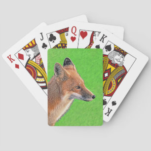 Red Fox schilderen - Oorspronkelijke Wildlife Art Pokerkaarten